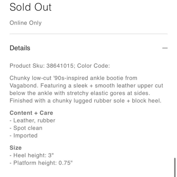 Vagabond chunky lug sole ankle boot / bootie size 40 - Picture 11 of 15